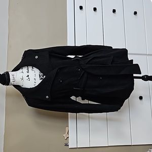 Yoki Women's Professional Coat, Black with Black Feaux Leather Loops, L